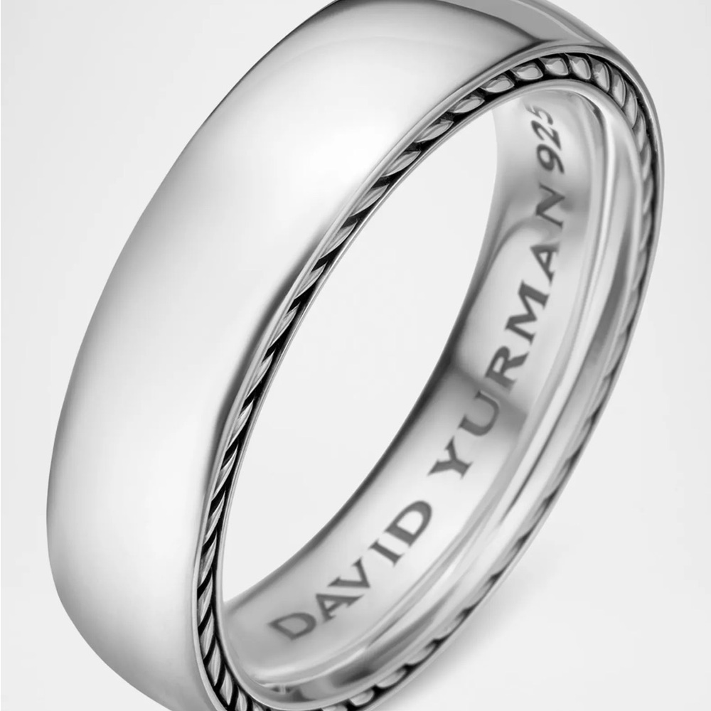 David Yurman Silver Rope-Edged Ring